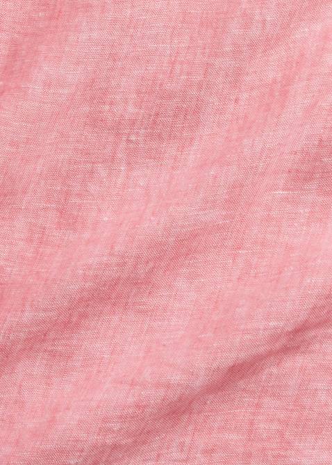 Men Ralph Lauren Custom Fit Linen Chambray Shirt 4DJ2965 Peaceful Coral/White