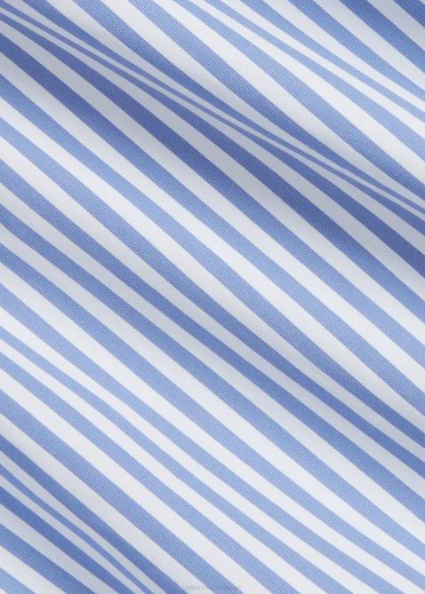 Men Ralph Lauren Custom Fit Striped Poplin Fun Shirt 4DJ21098 Blue Funshirt