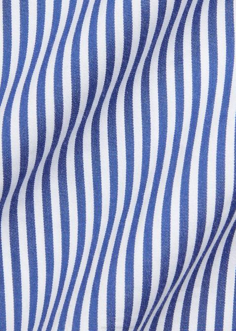 Men Ralph Lauren Custom Fit Striped Poplin Shirt 4DJ28613 Blue/White