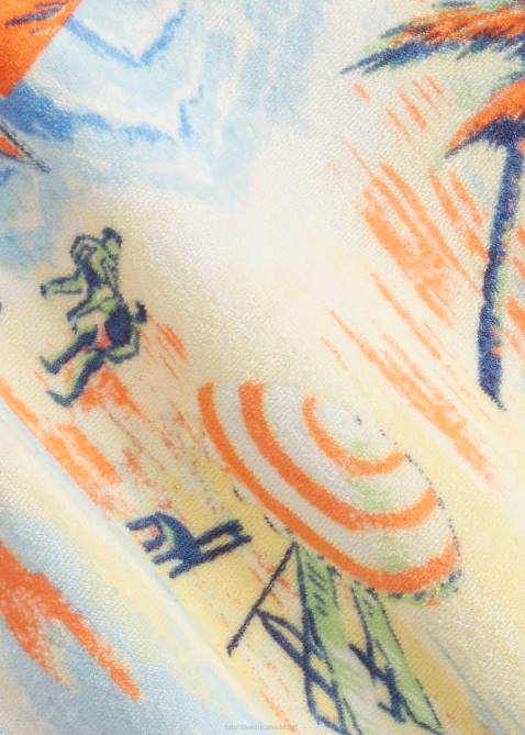 Men Ralph Lauren Custom Slim Tropical-Print Terry Shirt 4DJ2762 Hawaiian Beach Bazaar