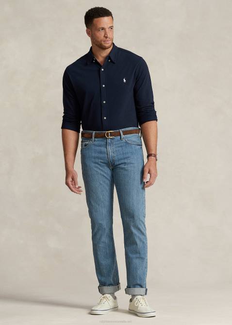 Men Ralph Lauren Featherweight Mesh Shirt 4DJ21869 Aviator Navy