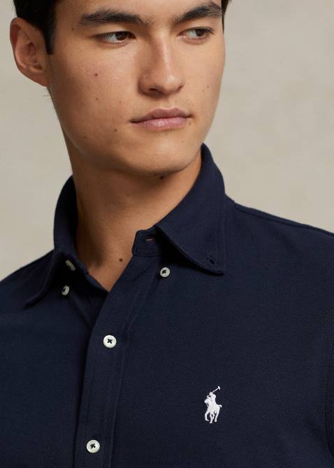 Men Ralph Lauren Featherweight Mesh Shirt 4DJ2413 Aviator Navy