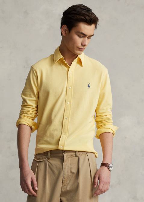 Men Ralph Lauren Featherweight Mesh Shirt 4DJ2416 Corn Yellow