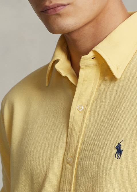 Men Ralph Lauren Featherweight Mesh Shirt 4DJ2416 Corn Yellow