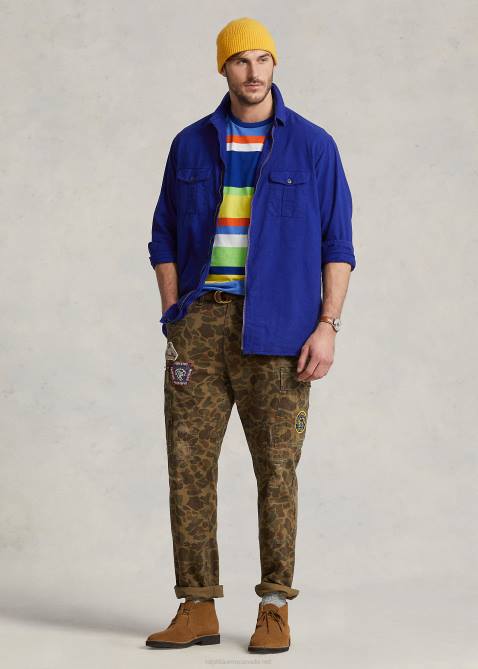 Men Ralph Lauren Garment-Dyed Oxford Overshirt 4DJ21347 City Royal