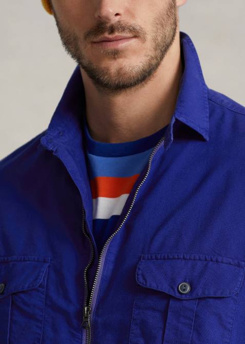 Men Ralph Lauren Garment-Dyed Oxford Overshirt 4DJ21347 City Royal