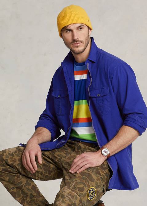 Men Ralph Lauren Garment-Dyed Oxford Overshirt 4DJ21347 City Royal