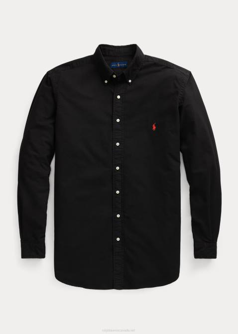 Men Ralph Lauren Garment-Dyed Oxford Shirt 4DJ21511 Black