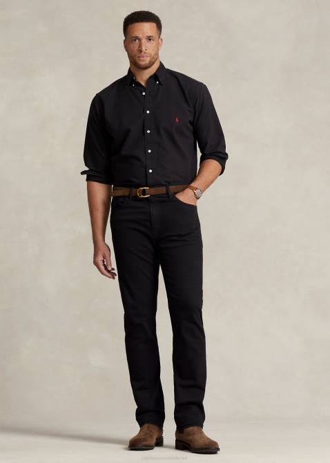 Men Ralph Lauren Garment-Dyed Oxford Shirt 4DJ21511 Black