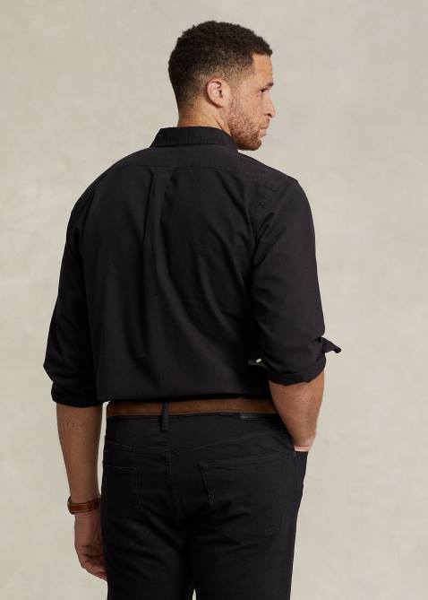 Men Ralph Lauren Garment-Dyed Oxford Shirt 4DJ21511 Black