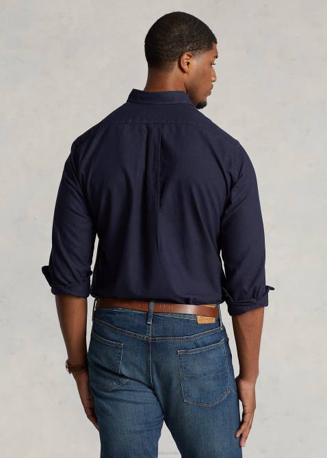 Men Ralph Lauren Garment-Dyed Oxford Shirt 4DJ21513 RL Navy