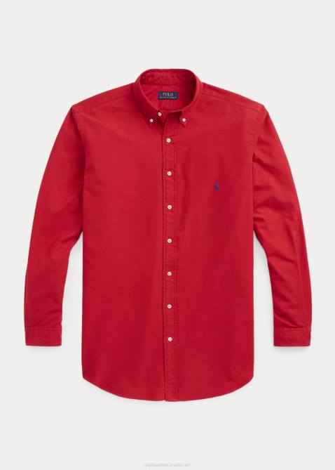 Men Ralph Lauren Garment-Dyed Oxford Shirt 4DJ21516 RL 2000 Red
