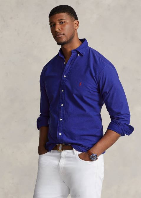 Men Ralph Lauren Garment-Dyed Oxford Shirt 4DJ21517 City Royal