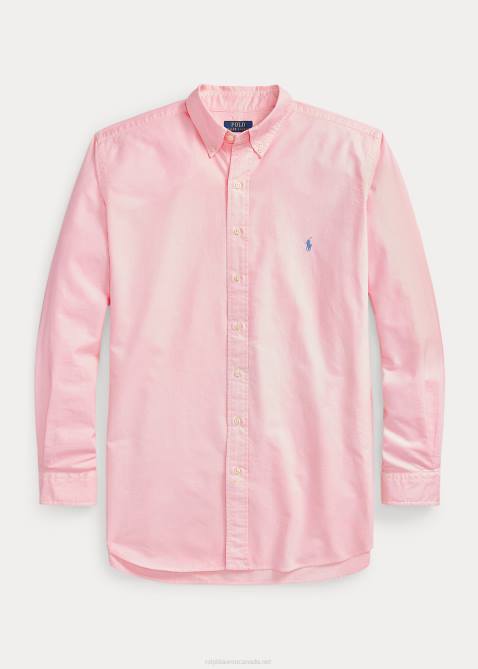 Men Ralph Lauren Garment-Dyed Oxford Shirt 4DJ21520 Carmel Pink