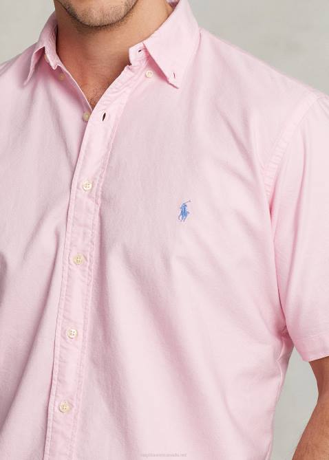 Men Ralph Lauren Garment-Dyed Oxford Shirt 4DJ21874 Carmel Pink