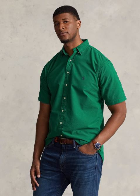 Men Ralph Lauren Garment-Dyed Oxford Shirt 4DJ21876 Primary Green