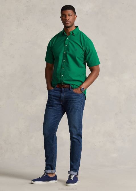 Men Ralph Lauren Garment-Dyed Oxford Shirt 4DJ21876 Primary Green