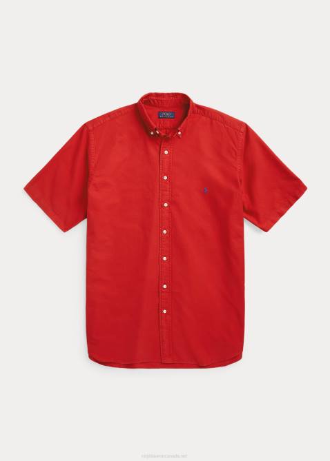 Men Ralph Lauren Garment-Dyed Oxford Shirt 4DJ21877 RL 2000 Red