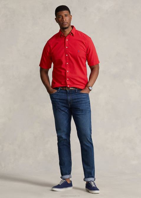 Men Ralph Lauren Garment-Dyed Oxford Shirt 4DJ21877 RL 2000 Red
