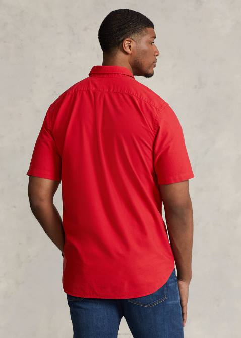 Men Ralph Lauren Garment-Dyed Oxford Shirt 4DJ21877 RL 2000 Red