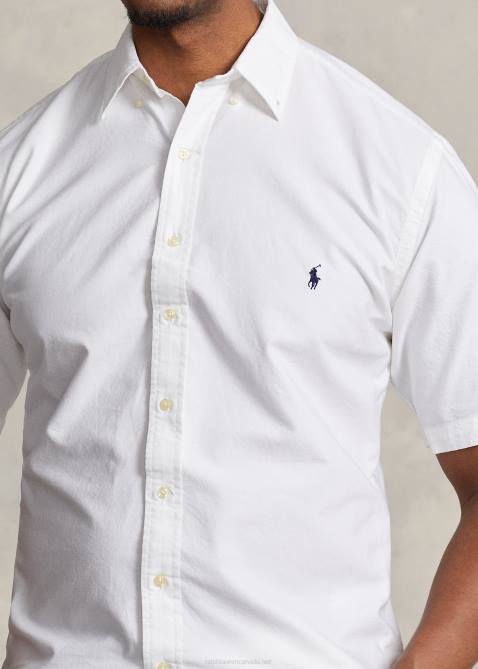 Men Ralph Lauren Garment-Dyed Oxford Shirt 4DJ21878 White