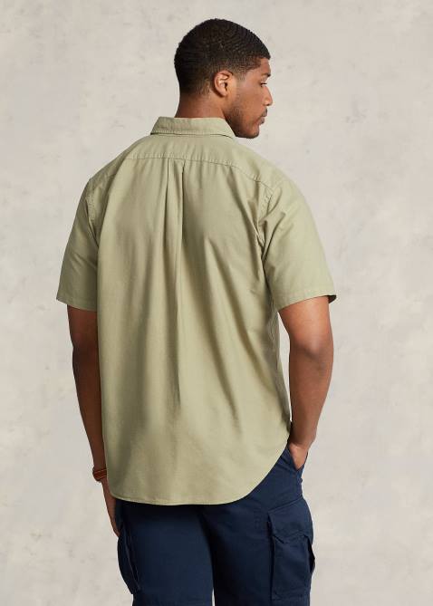 Men Ralph Lauren Garment-Dyed Oxford Shirt 4DJ21879 Sage Green