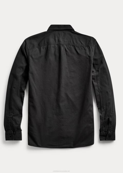 Men Ralph Lauren Garment-Dyed Twill Workshirt 4DJ28695 Black