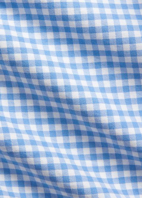 Men Ralph Lauren Gingham Oxford Shirt 4DJ21421 Light Blue/White