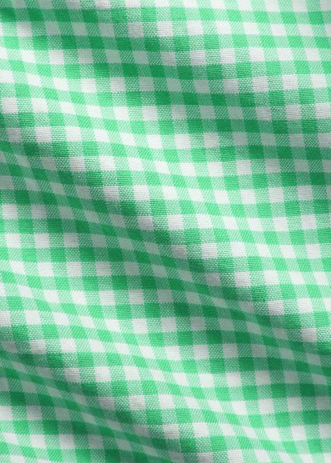 Men Ralph Lauren Gingham Oxford Shirt 4DJ21424 Summer Emerald/White