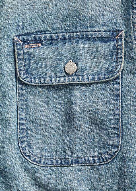 Men Ralph Lauren Indigo Denim Workshirt 4DJ21734 Clearfield Wash