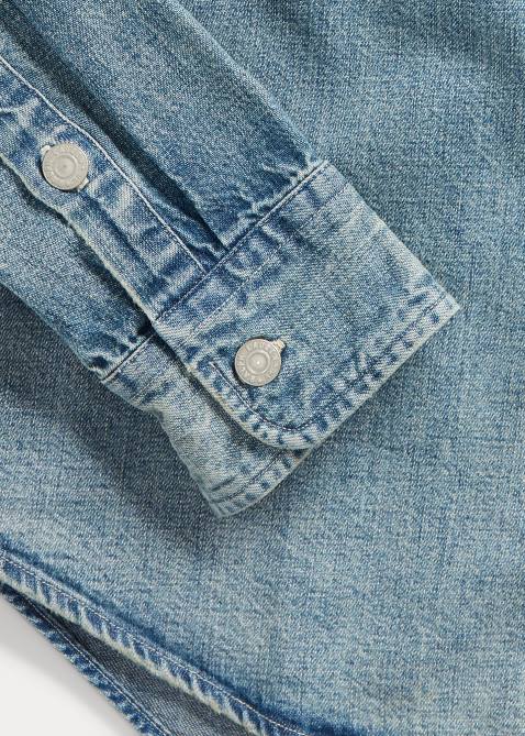Men Ralph Lauren Indigo Denim Workshirt 4DJ21734 Clearfield Wash