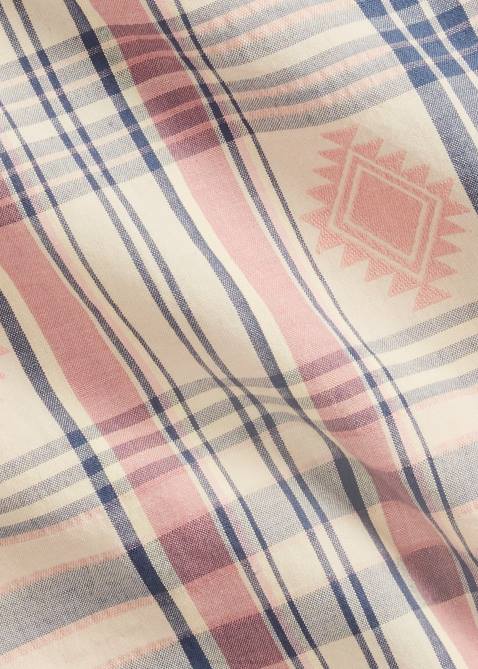 Men Ralph Lauren Jacquard Madras Workshirt 4DJ21733 Blue/Multi