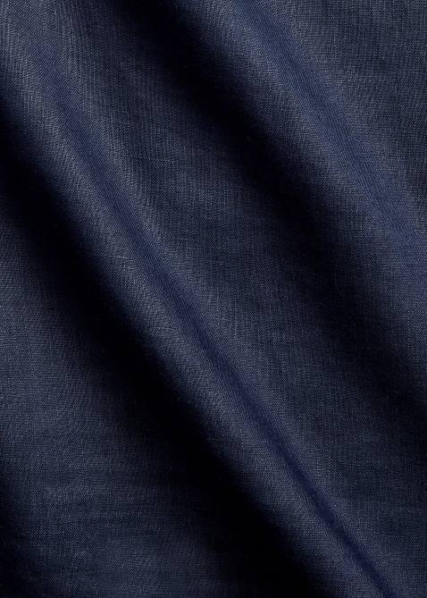 Men Ralph Lauren Linen Camp Shirt 4DJ21495 Newport Navy