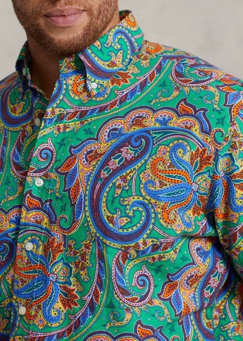 Men Ralph Lauren Paisley Oxford Shirt 4DJ21799 Jerry Paisley