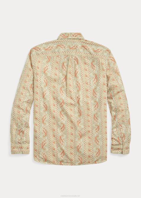 Men Ralph Lauren Paisley-Print Woven Shirt 4DJ21722 Red/Tan