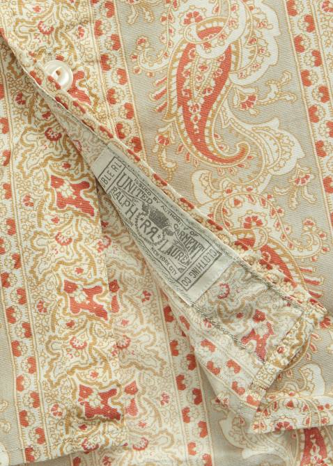 Men Ralph Lauren Paisley-Print Woven Shirt 4DJ21722 Red/Tan