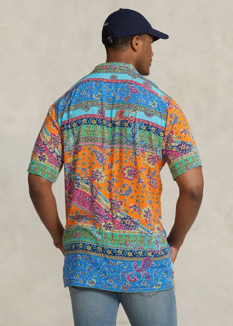Men Ralph Lauren Patchwork-Print Camp Shirt 4DJ21358 Provencal Medallion