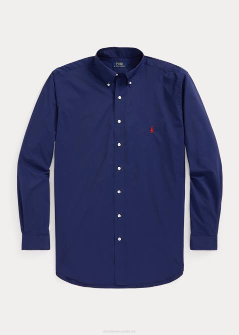 Men Ralph Lauren Performance Poplin Shirt 4DJ21639 Refined Navy