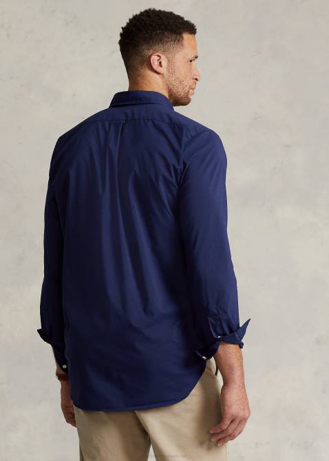 Men Ralph Lauren Performance Poplin Shirt 4DJ21639 Refined Navy