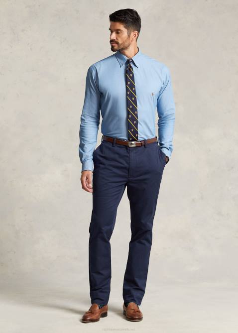 Men Ralph Lauren Performance Stretch Oxford Shirt 4DJ21445 Bsr Blue