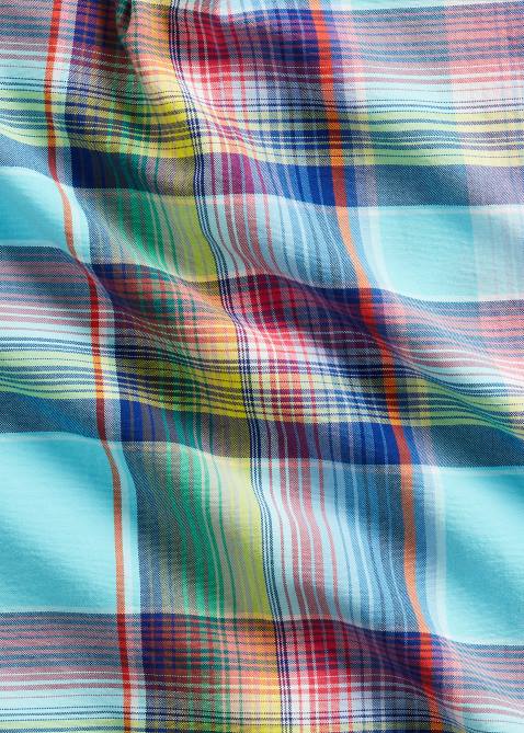 Men Ralph Lauren Plaid Oxford Shirt 4DJ21343 Turquoise/Pink Multi