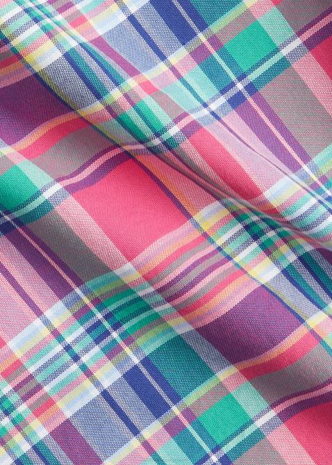 Men Ralph Lauren Plaid Oxford Shirt 4DJ21494 Dark Pink/Green Multi