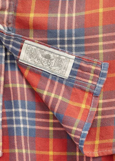 Men Ralph Lauren Plaid Twill Workshirt 4DJ21702 Red/Blue