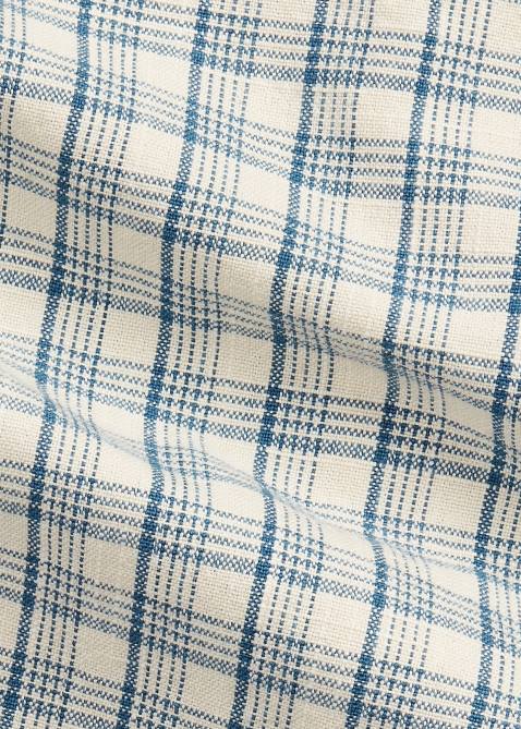 Men Ralph Lauren Plaid Woven Workshirt 4DJ21731 Cream/Blue