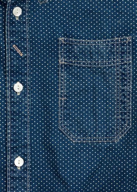 Men Ralph Lauren Polka-Dot Woven Workshirt 4DJ21771 Dark Indigo