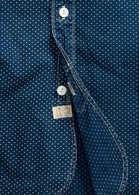 Men Ralph Lauren Polka-Dot Woven Workshirt 4DJ21771 Dark Indigo