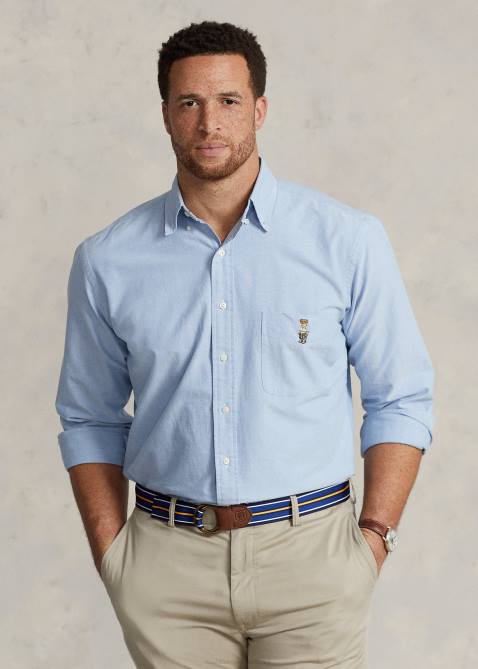 Men Ralph Lauren Polo Bear Oxford Shirt 4DJ21568 Blue Spring Bear