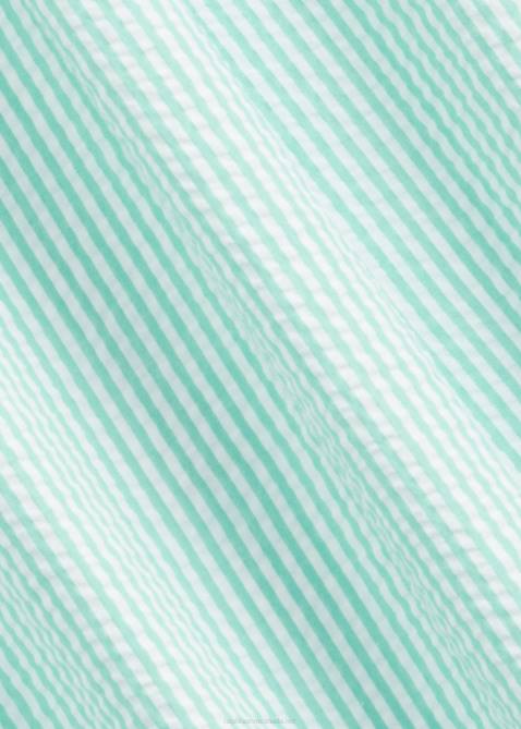 Men Ralph Lauren RL Prepster Classic Fit Seersucker Shirt 4DJ2677 Keywest Green/White