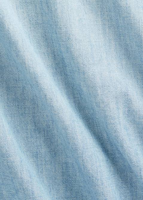 Men Ralph Lauren Slim Fit Chambray Western Shirt 4DJ21716 Davey Wash