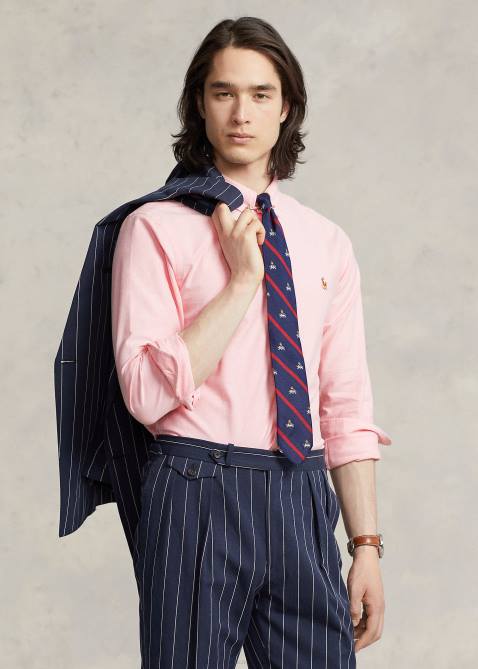 Men Ralph Lauren Slim Fit Stretch Oxford Shirt 4DJ2604 Pink